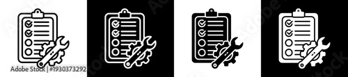 Quality Control Icon In Flat Version On Black And White Background