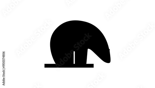 bear sculpture, black isolated silhouette