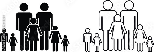 Diverse family structures and sizes illustration