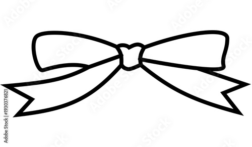 minimalist ribbon bow outline