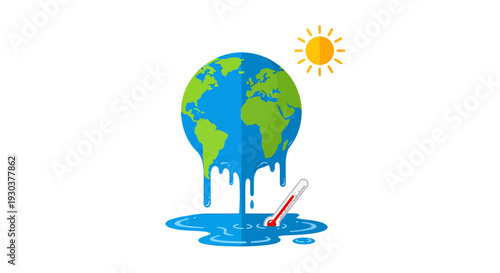 Earth Melting Due to Global Warming and Heat