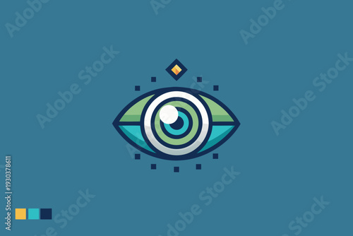 Digital Eye Radar With Rotating Pixel Scan Icon