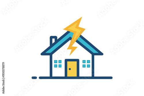 House Shape With Lightning Bolt Energy Management Icon