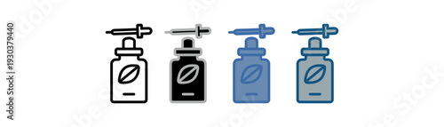 
essence icon set multiple style collection with plant essence oil design