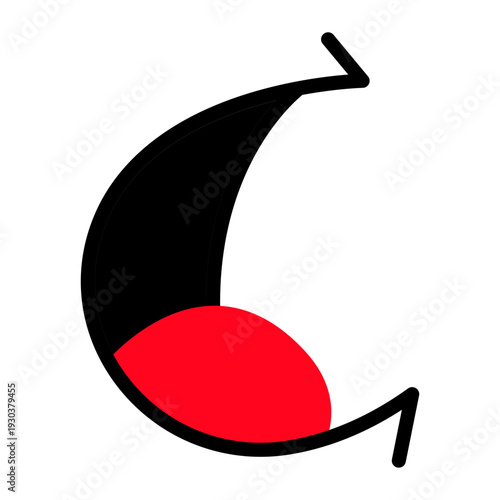 Surprised cartoon mouth expression. Shocked emoji face. Vector illustration