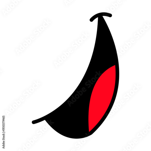 Cartoon smiling mouth. Funny happy face expresion. Vector illustration