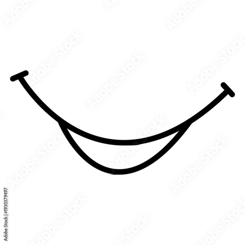 Cartoon smiling mouth. Funny happy face expresion. Vector illustration