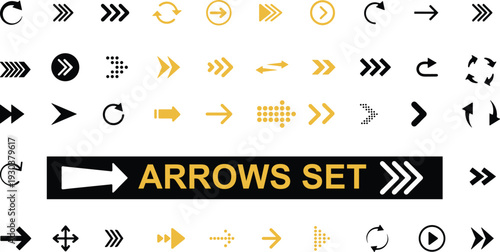 Modern Simple Arrows Best Black and gold Arrows Set Icons Arrow Icon and Arrow Vector Collection with Cursor Vector