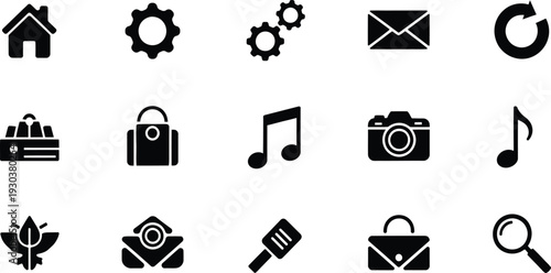 Collection of various web and application icons