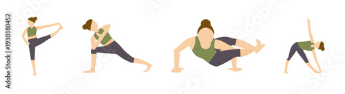 A woman doing Yoga In white background