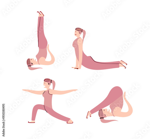 woman doing yoga exercise  in a Bundle illustration
