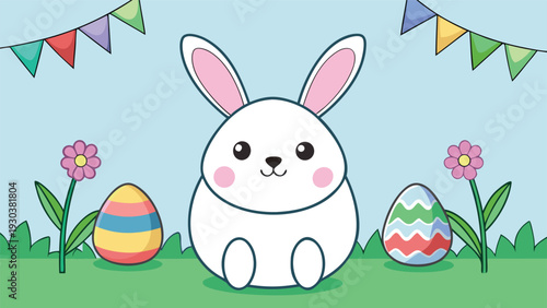 St. patrick's day decorations with shamrock bunting on a green background Vector