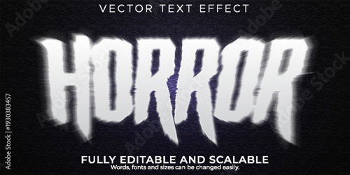 A horror-themed vector text effect with a fully editable and scalable design