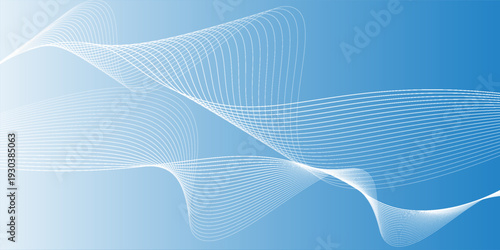 Abstract white wavy glowing lines on a blue background. Futuristic digital high-technology pattern. Health Care concept. Vector illustration