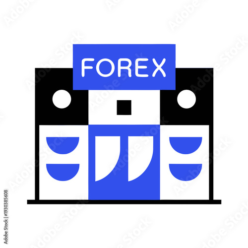 Forex trading platform logo with blue and white color scheme