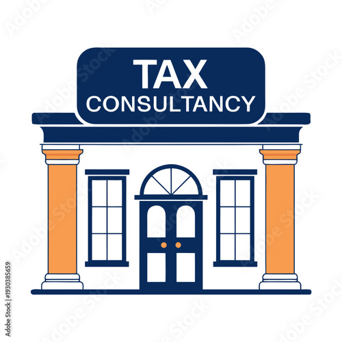 Tax consultancy office building with a sign