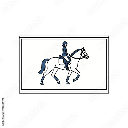 Equestrian logo design featuring a horse and rider in frame