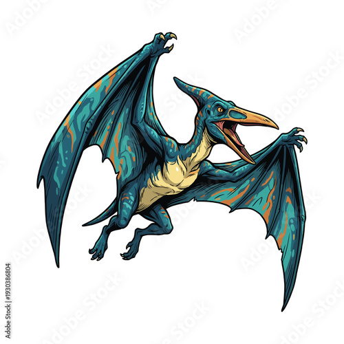 Flying Pterodactyl Prehistoric Reptile Printable Graphic Print
