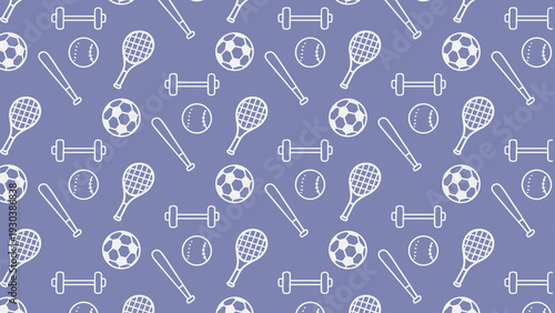 Sports doodle vector pattern 