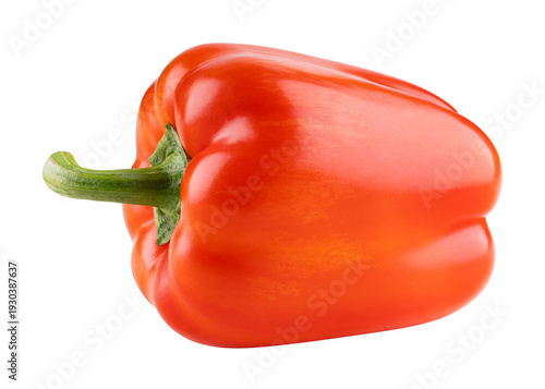 Orange bell pepper isolated on transparent background