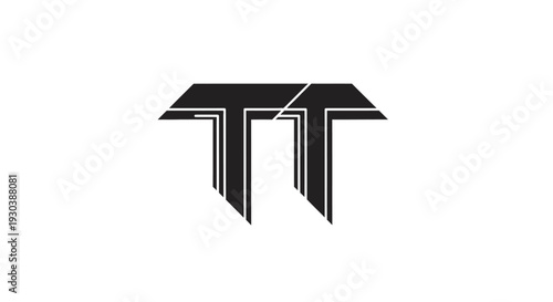 Stylized Black Letter T Logo Design.