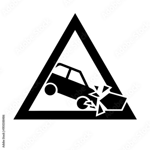 Warning sign for a potential car crash area
