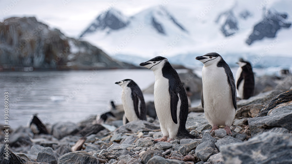Fototapeta premium penguin on the rocks