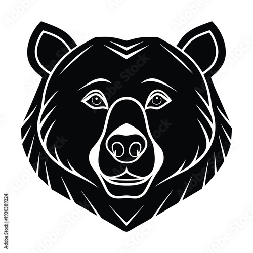 Black bear head vector illustration