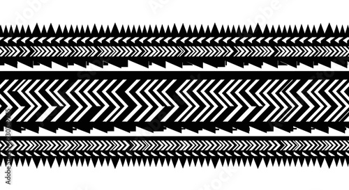 Black and white chevron patterns arranged horizontally in a repeating sequence.