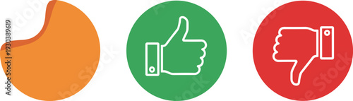 Like and Dislike Feedback Icon Set with Thumbs Up and Thumbs Down Symbols for Rating Systems, User Reviews, and UI Design