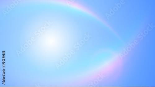 Blue sky with rainbow abstract background, concept of sunny summer or beautiful spring day.
