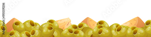 Seamless olive and cheese border