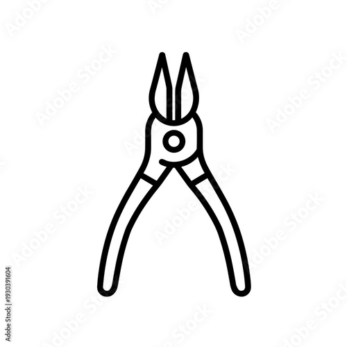 Minimalist plier mechanical tool vector icon