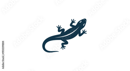 Small blue lizard side view.