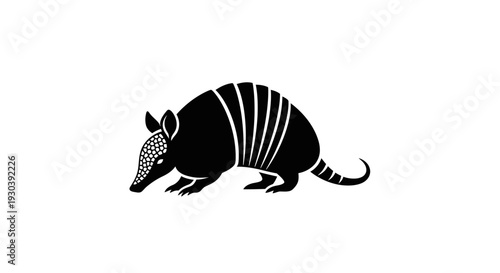 Armadillo animal mammal black silhouette.