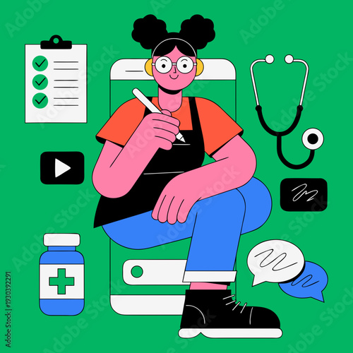 Telemedicine concept with a healthcare professional