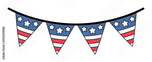 Festive American Flag Bunting with Stars and Stripes