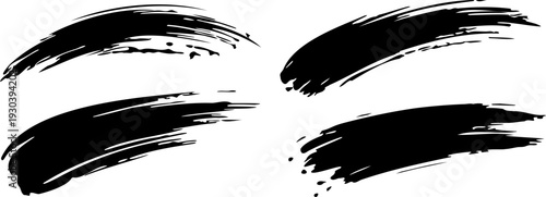 Black Ink Paint Brush Strokes Collection