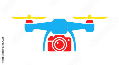 Drone with Camera Illustration Aerial Vehicle.