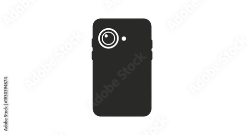 Black Smartphone with Camera Lens Visible.