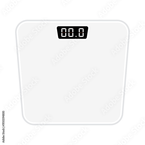 White smart scales with digital display, without background