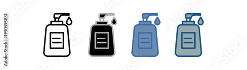 
lotion icon set multiple style collection with cream lotion design
