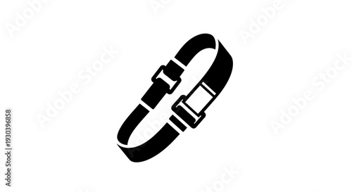 Black Watch Strap with Silver Buckles.