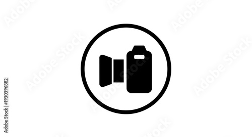 Camera Icon Simple Design Black White.