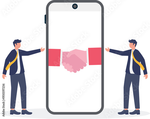 Strategic Mobile Partnership and Professional Business Handshake