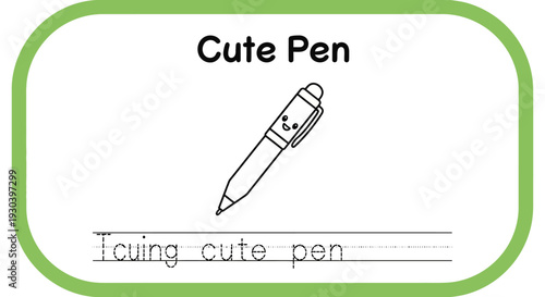 Cute Pen Drawing for Kids Learning to Write