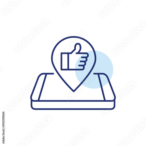 Map pointer on phone and like symbol. GPS tracking, favorite locations. Pixel perfect, editable stroke vector icon