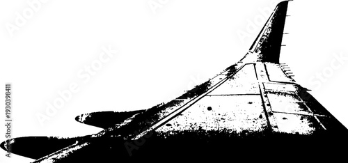 Abstract high contrast stencil style aircraft winglet for modern design