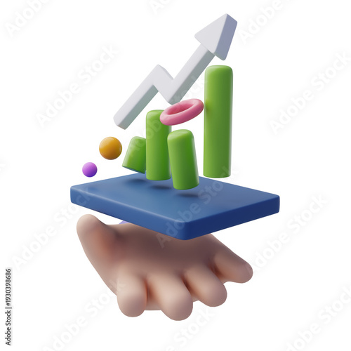 Fotografía Hand presenting business growth chart with arrow