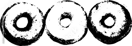 High contrast abstract donut sprinkle rings for creative design projects